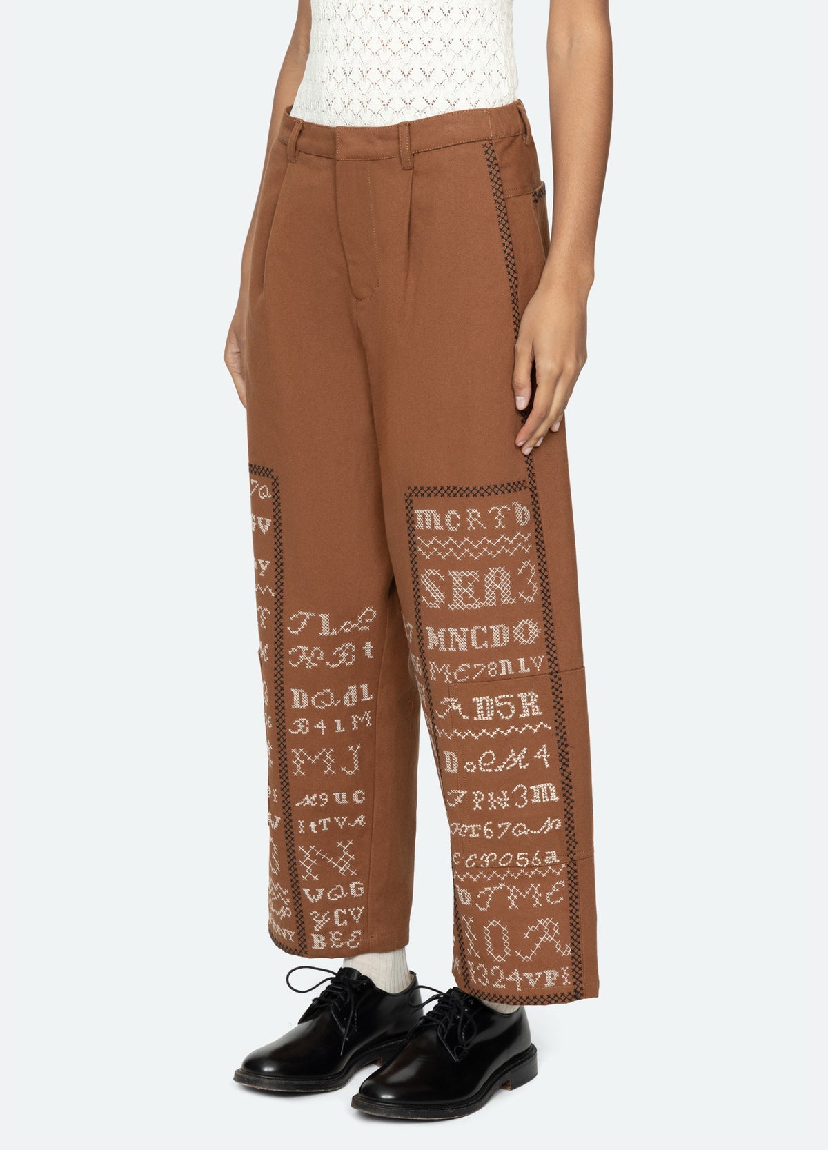 cognac-kit pants-three quarter view - 5