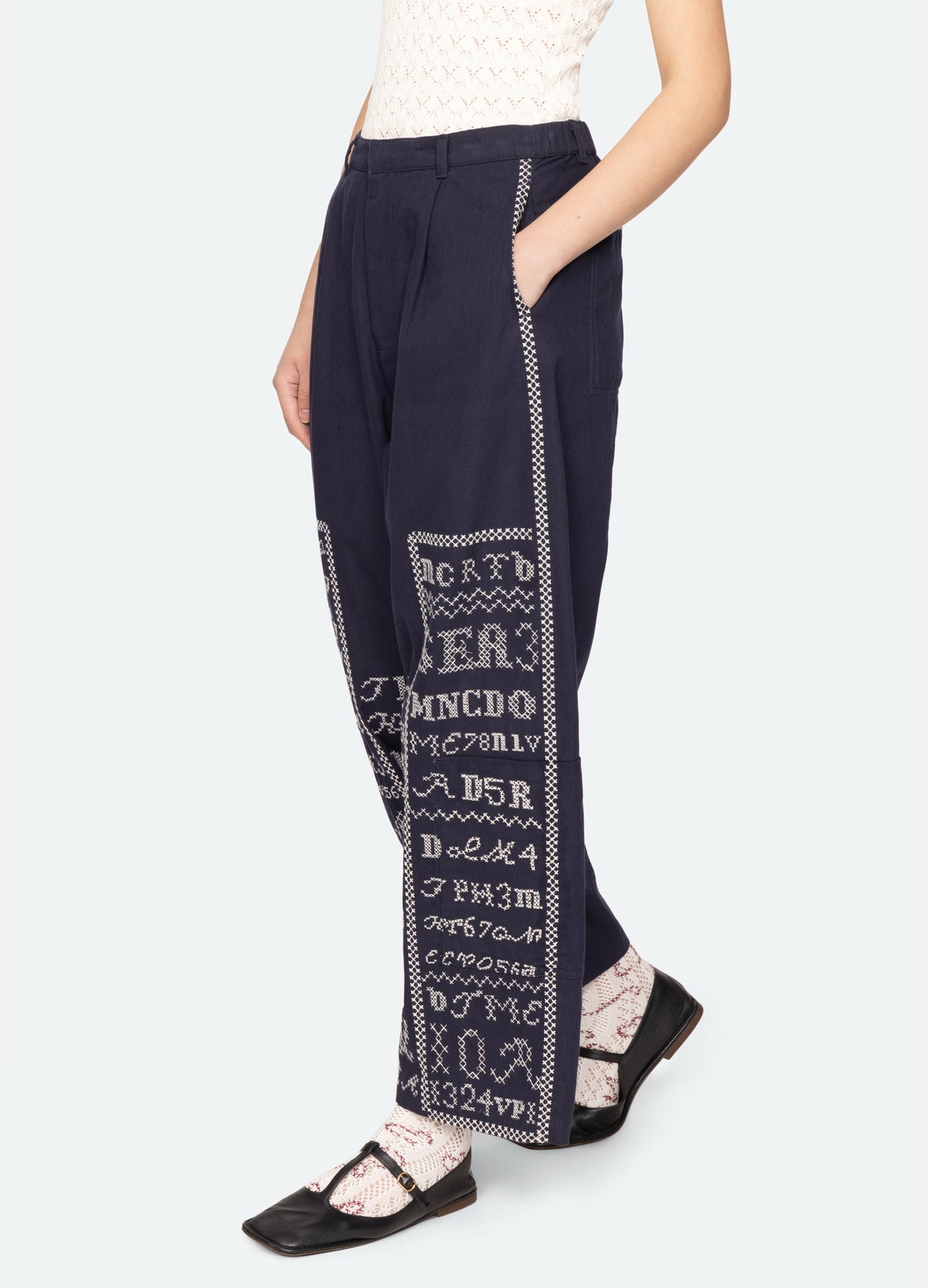 navy-kit pants-walking view - 13