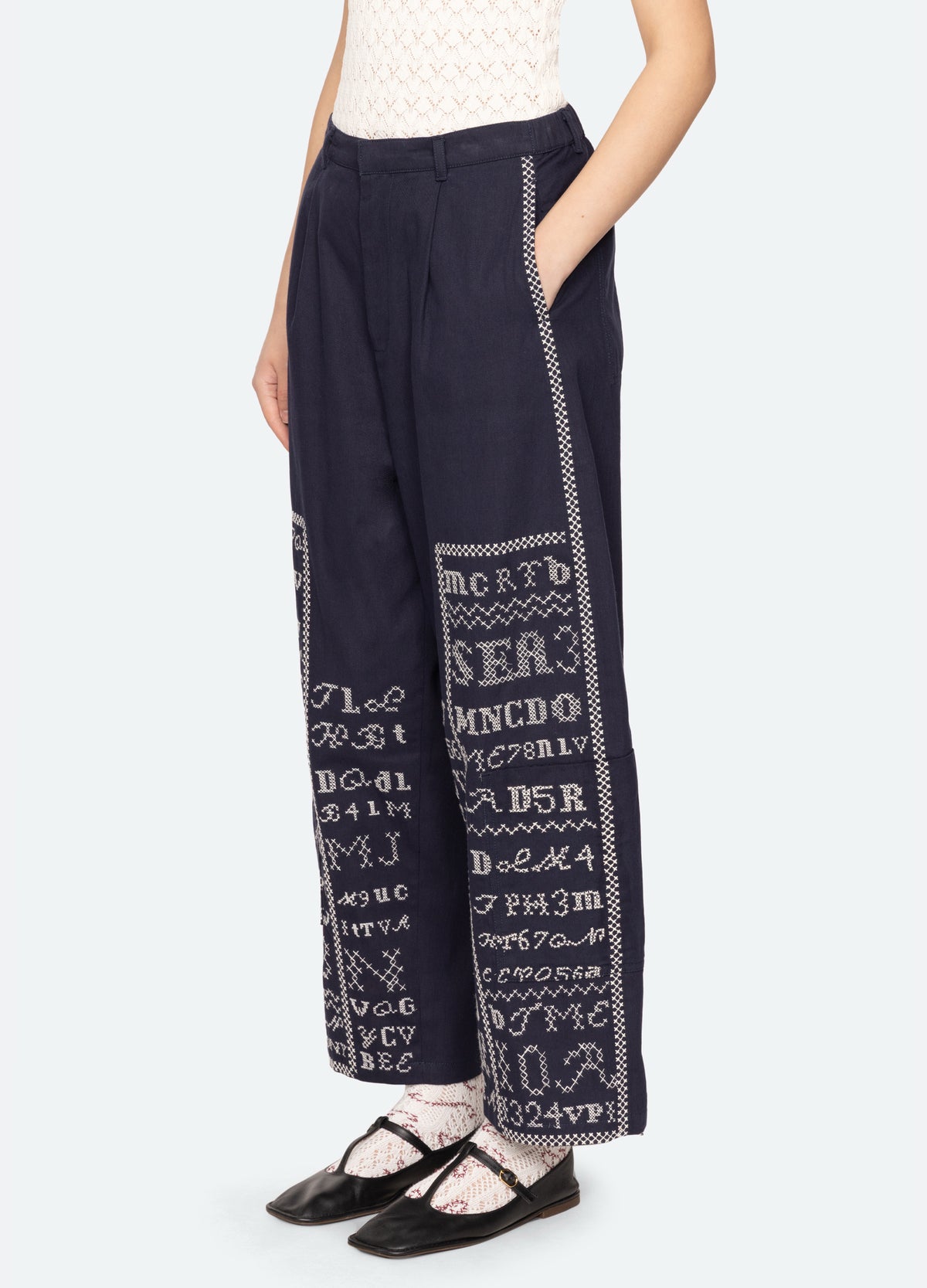 navy-kit pants-three quarter view - 12