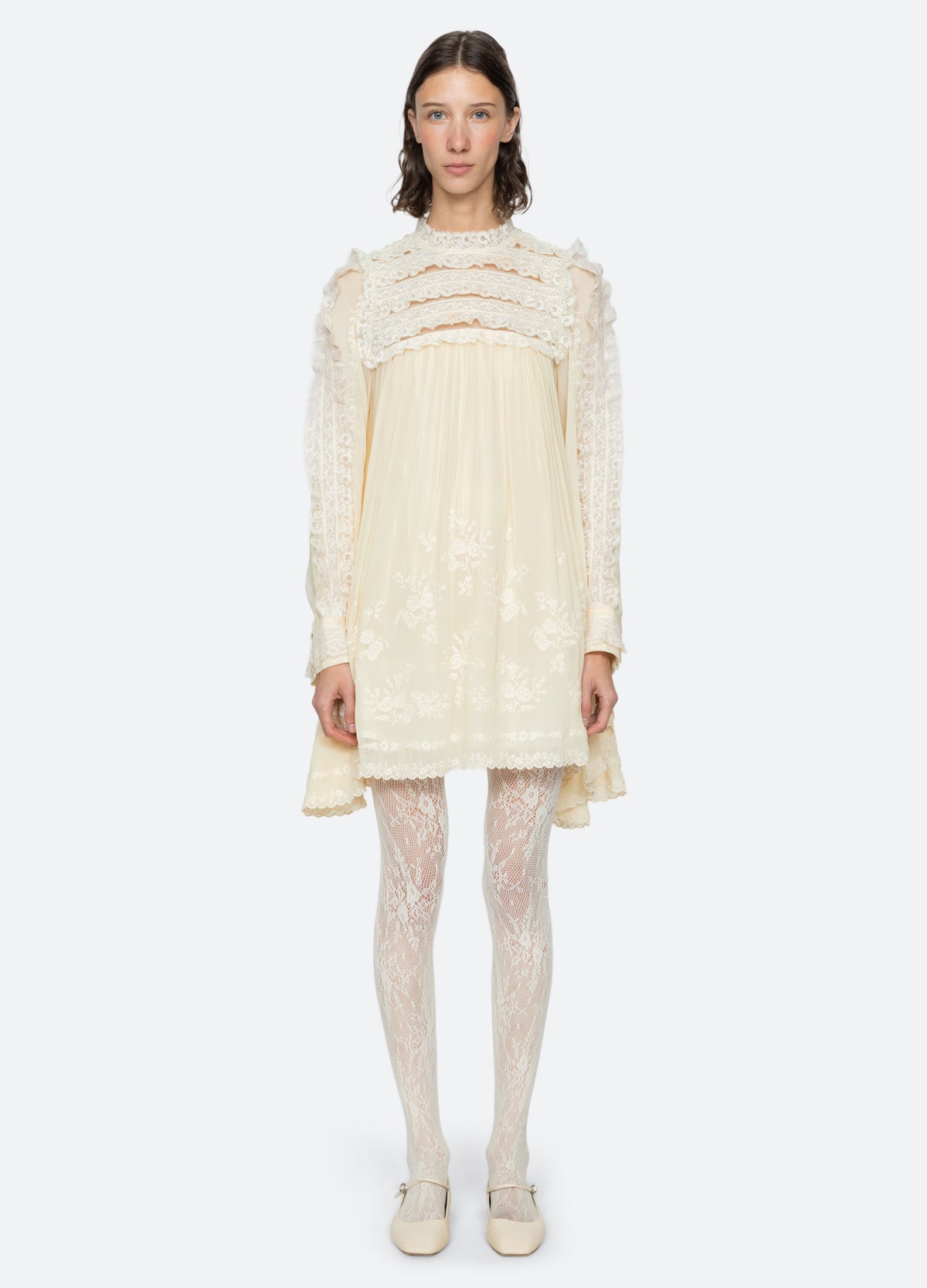 cream-ayda dress-front view 2 - 7