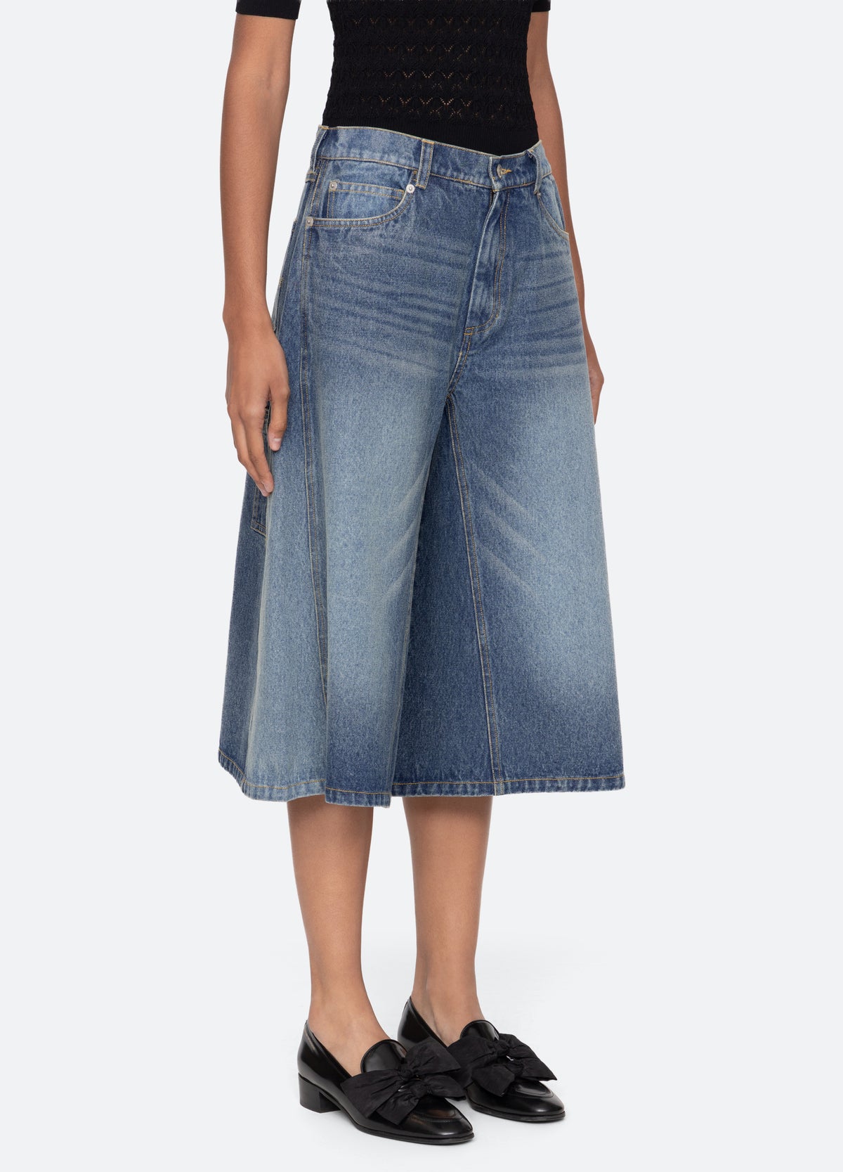 blue-lyssa culottes-three quarter view - 5
