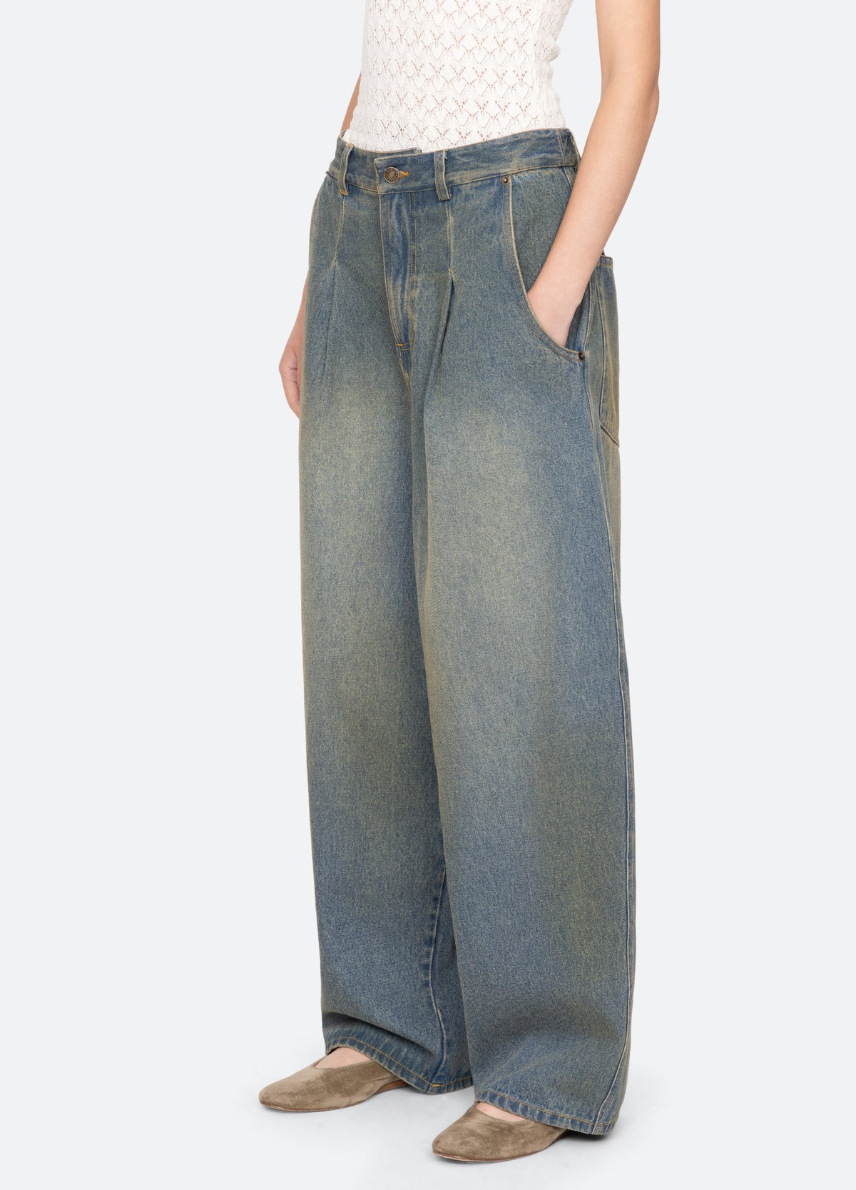 blue-lyssa jeans-three quarter view - 5