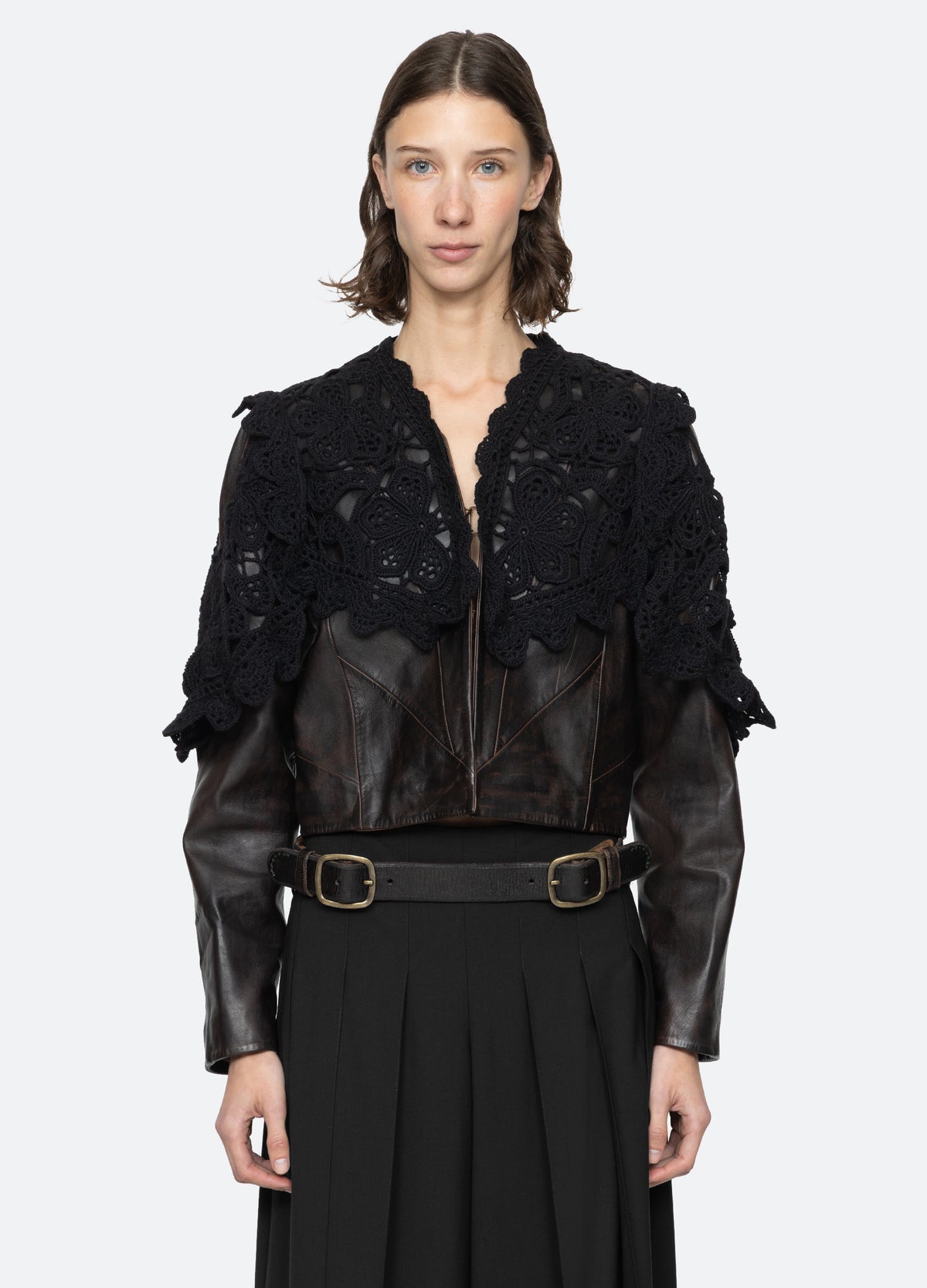 brown-gwen jacket-front view - 10