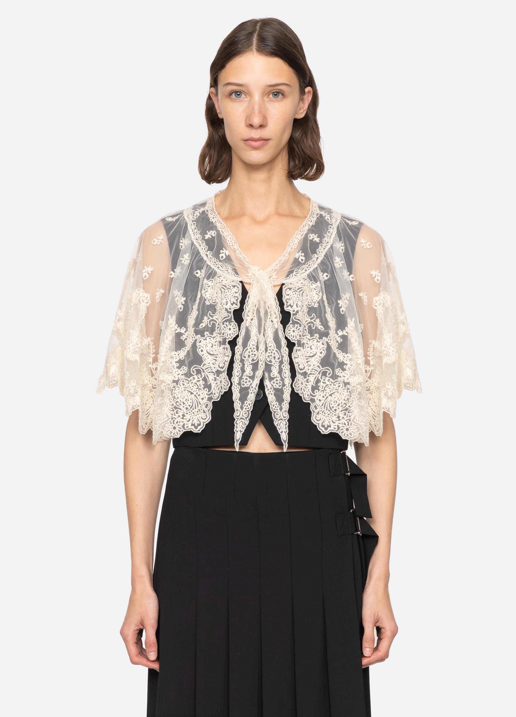 【Ameri】2WAY RUFFLED TULLE VEST Ameri（アメリ）の「2WAY VEIL TULLE TOP（その他トップス）」 - WEAR