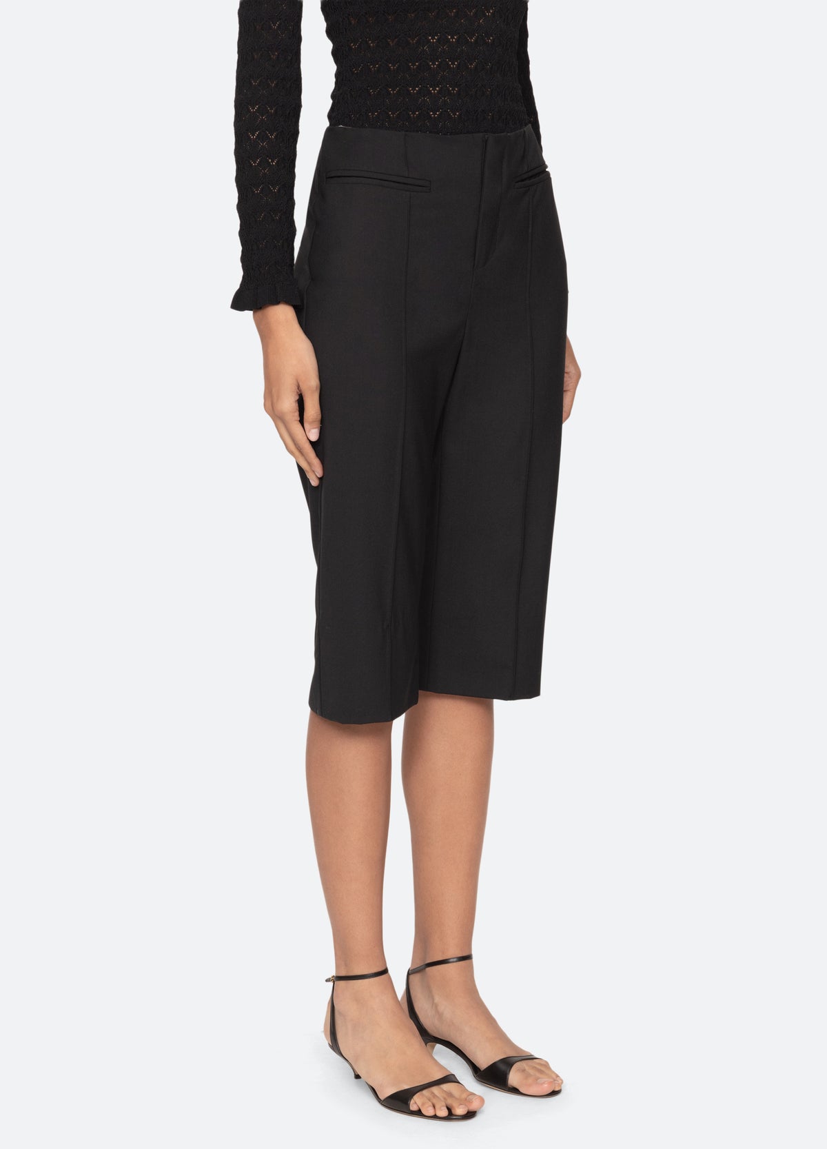 black-elisa capri pant-three quarter view - 5