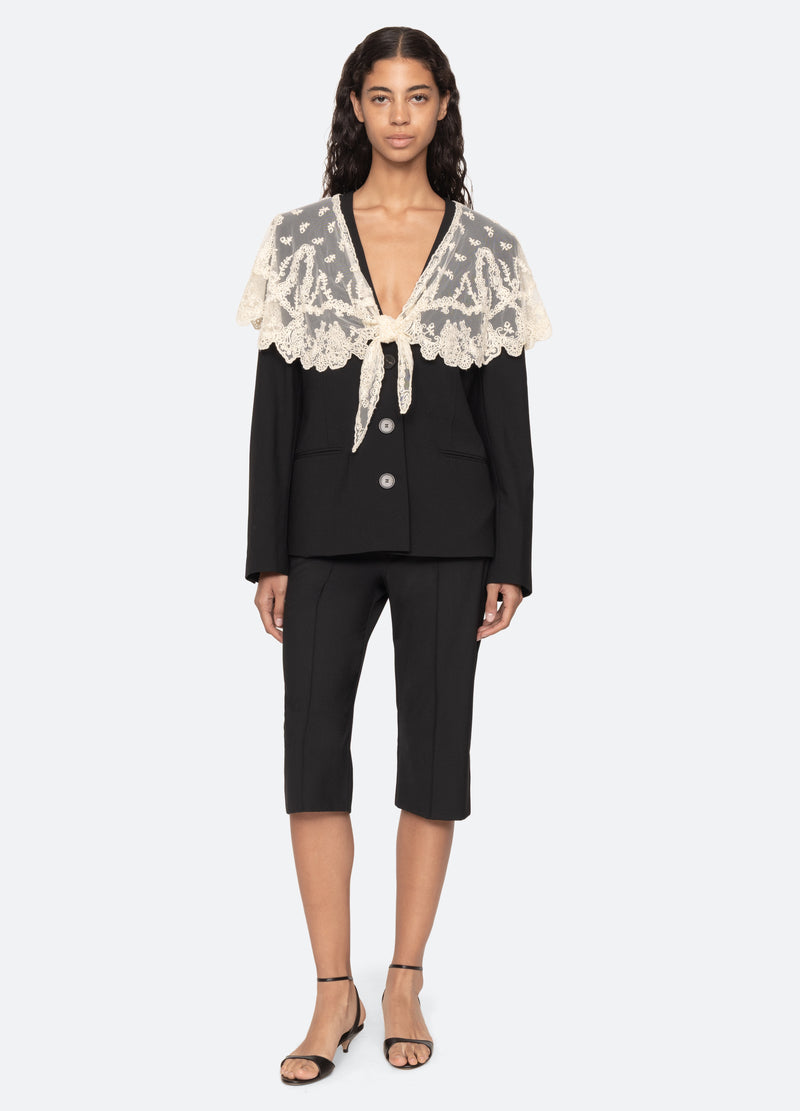 black-elisa capri pant-full body view - 6