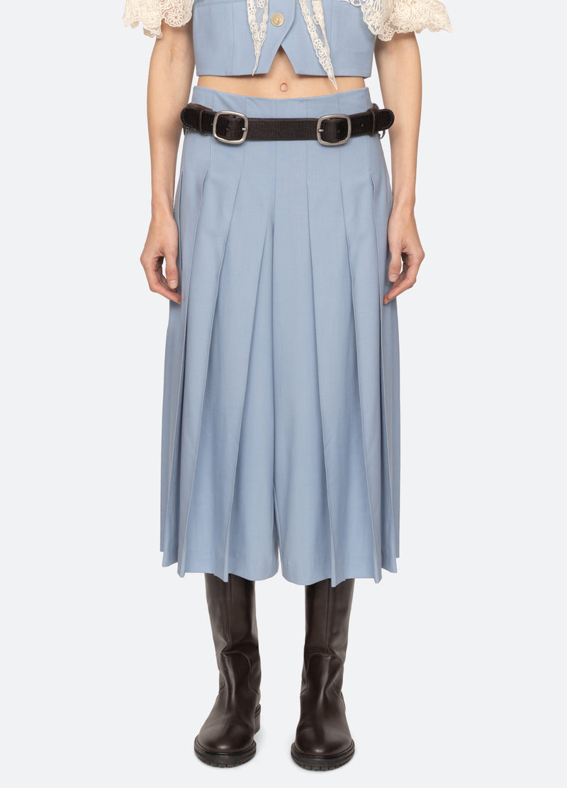 blue-elisa culottes-front view - 9