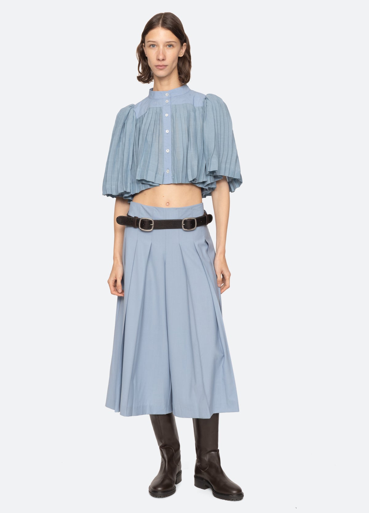 blue-solene s/s top-full body view - 7