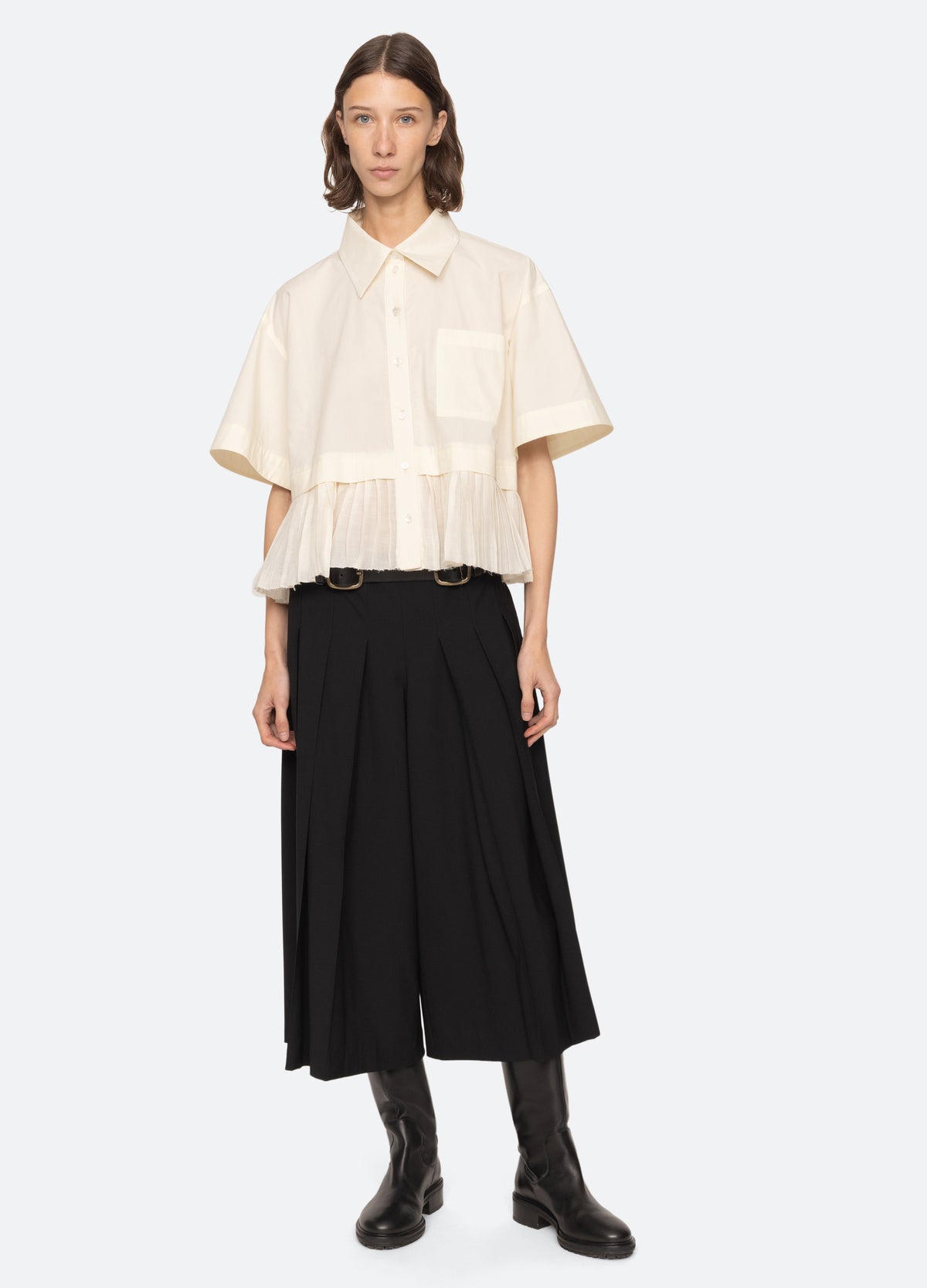 cream-solene shirt-full body view - 8