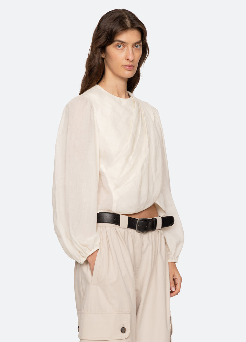 cream-solene l/s top-three quarter view - 4