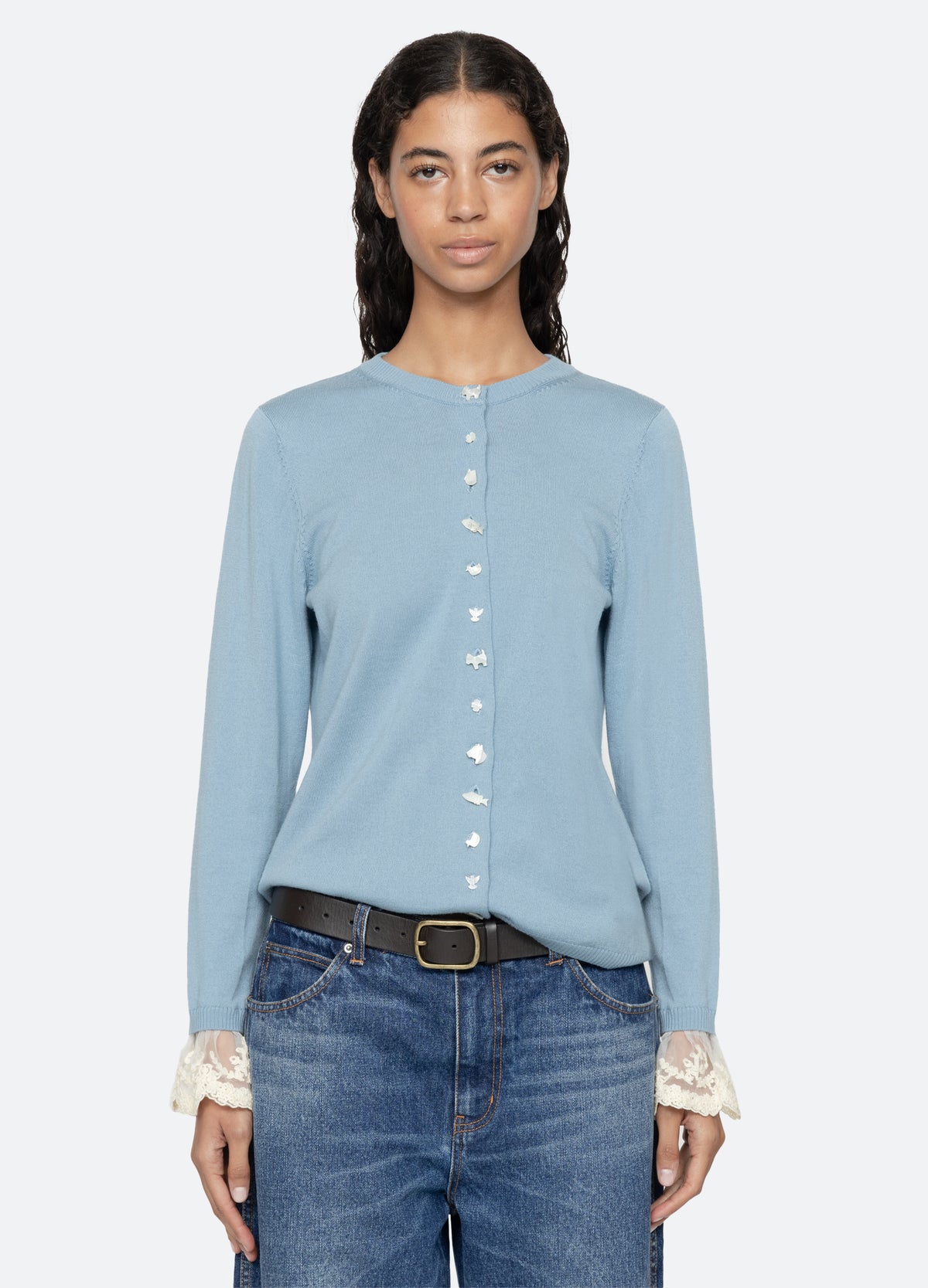 blue-diane cardigan-front view - 8