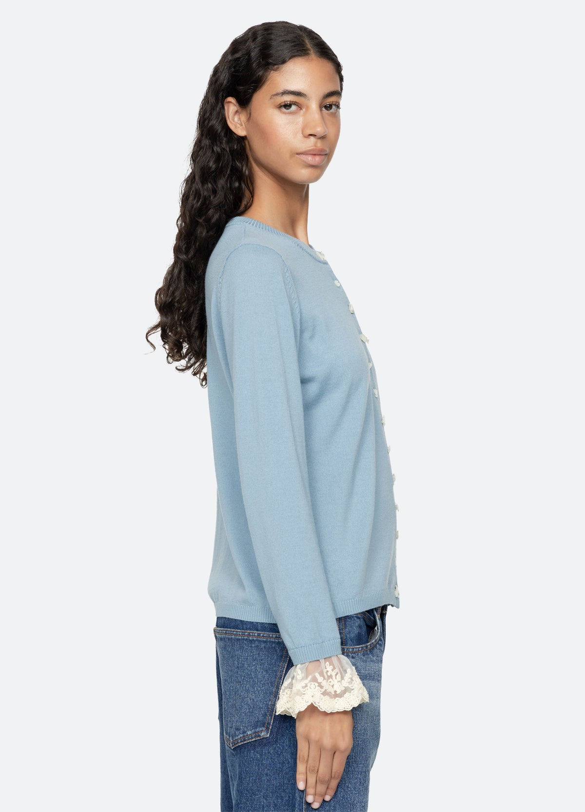 blue-diane cardigan-side view - 12