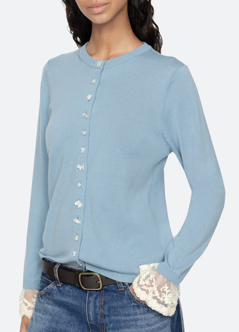 blue-diane cardigan-detail view - 14