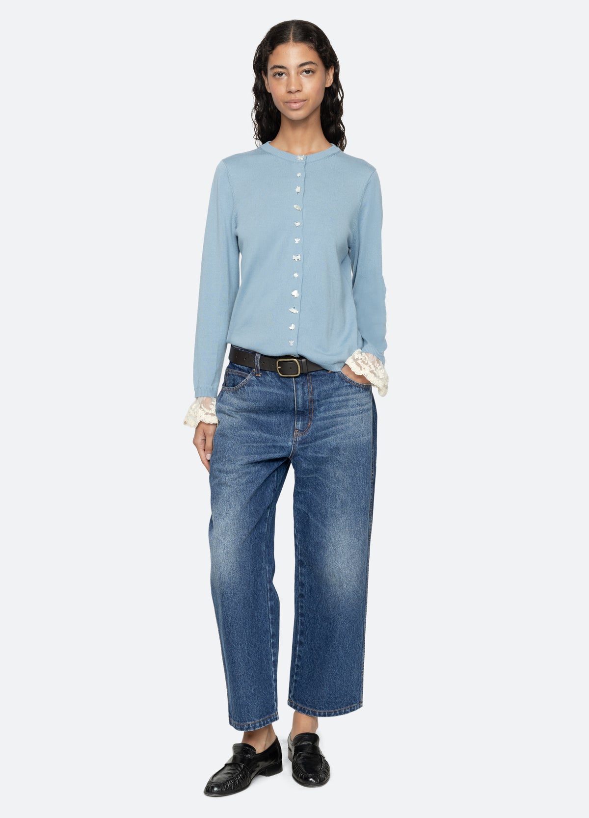 blue-diane cardigan-full body view - 15