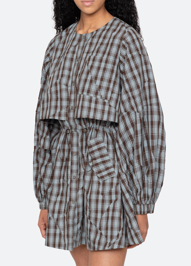 blue-ophelia mini dress-detail view - 7