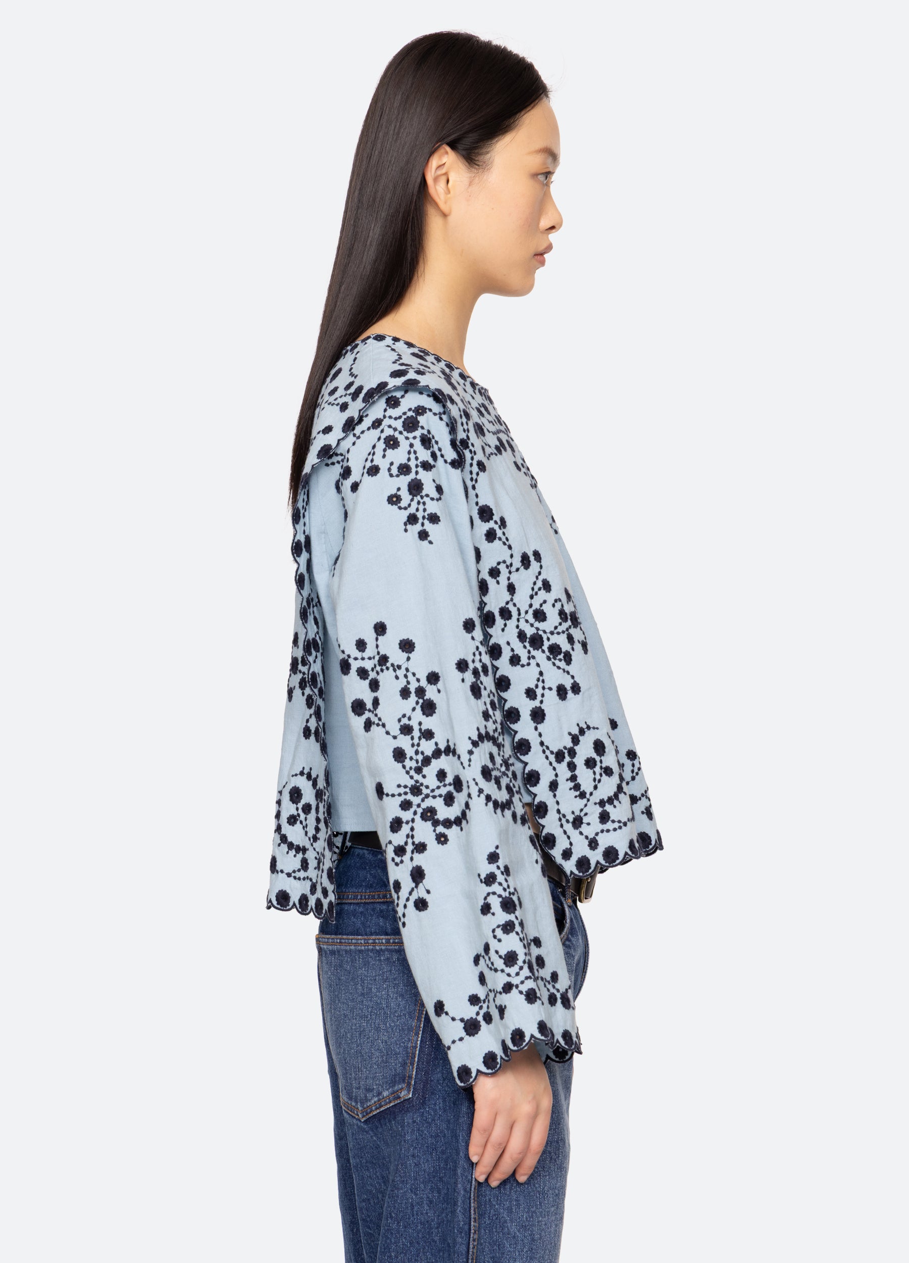 【新品未着用】MEER. AMERICAN SLEEVE FLARE TOP Puff Sleeve Embroidered Top by Sea NY x RTR | Rent the Runway