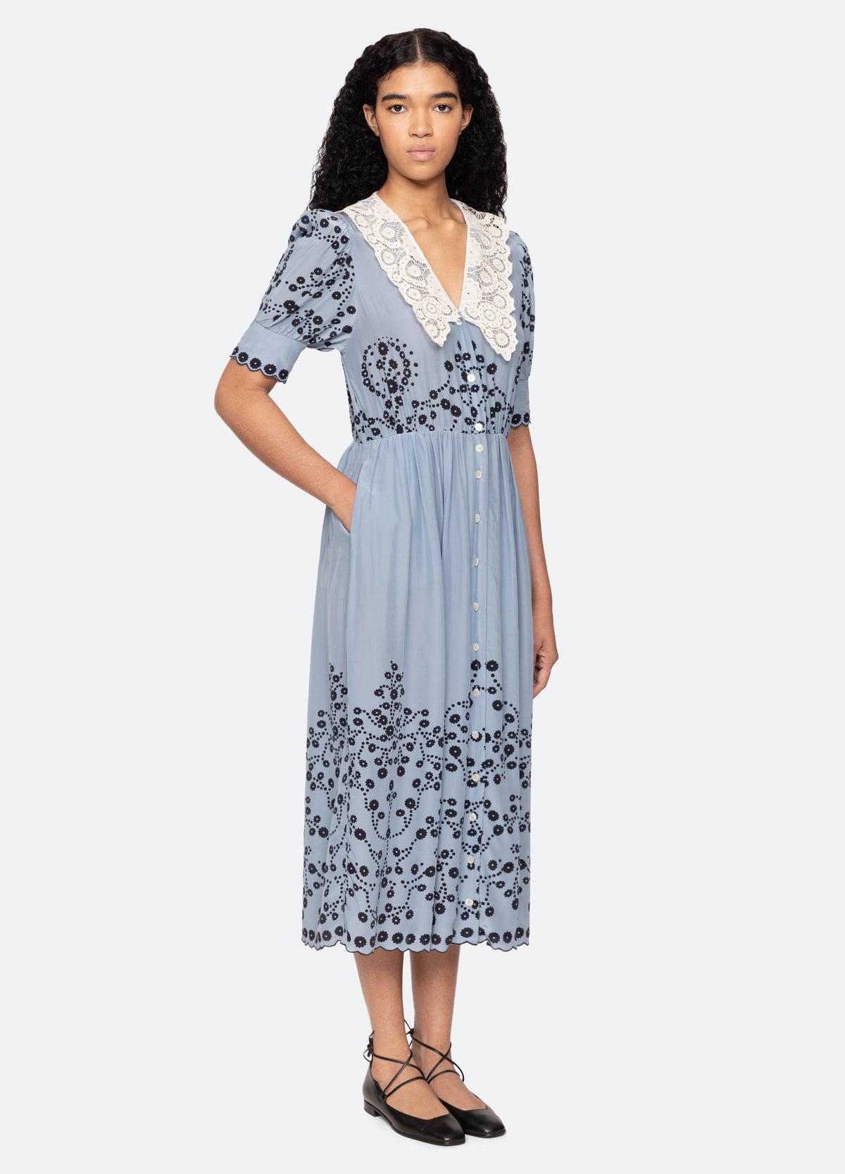 blue-frances dress-three quarter view - 5