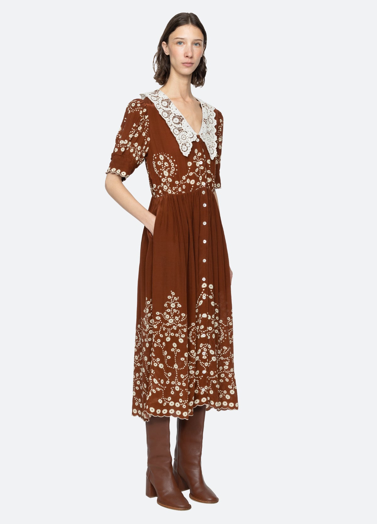 brown-frances dress-three quarter view - 13