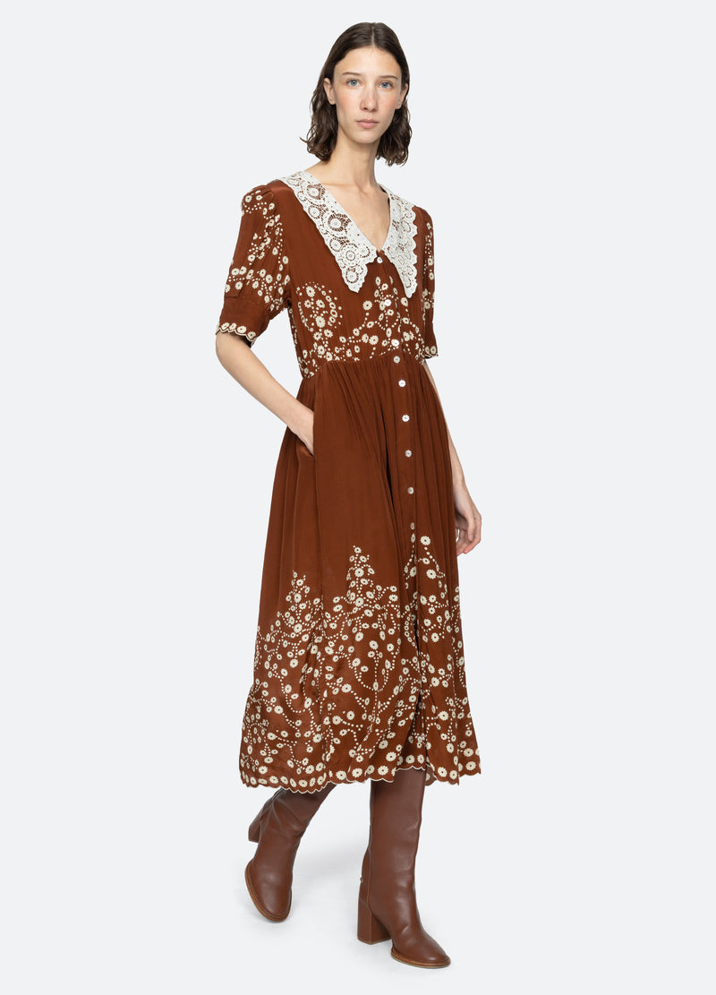 brown-frances dress-walking view - 14