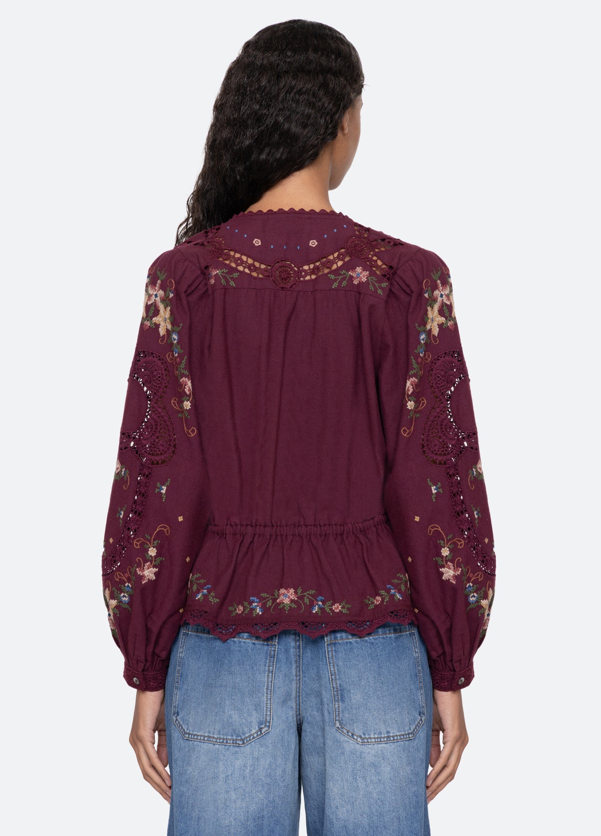 burgundy-edwina l/s top-back view - 9