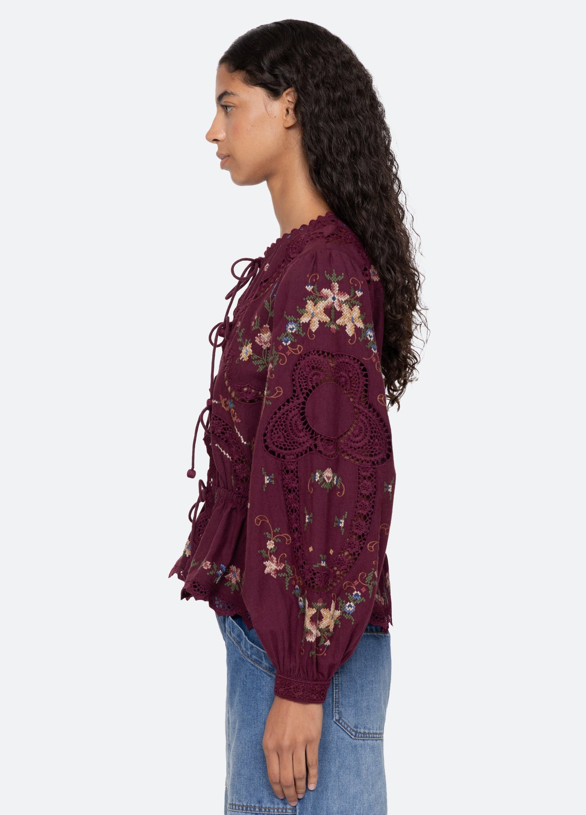 burgundy-edwina l/s top-side view - 10