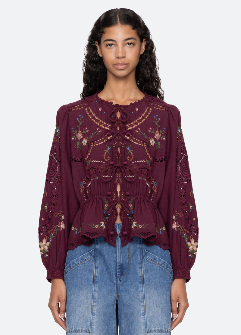 burgundy-edwina l/s top-front view 2 - 12