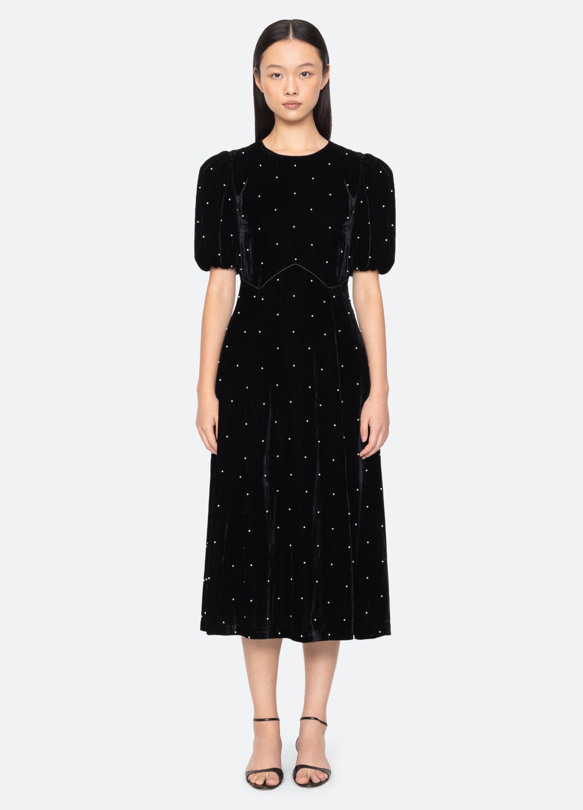 black-alberta s/s dress-front view - 8