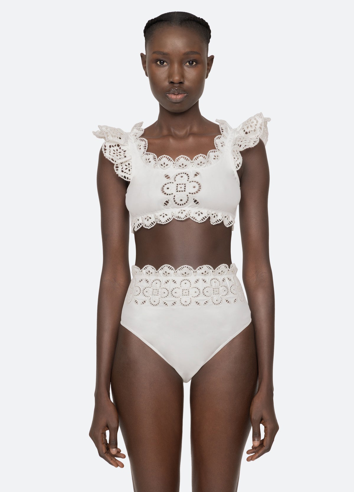 white-babette bikini top-front view - 8