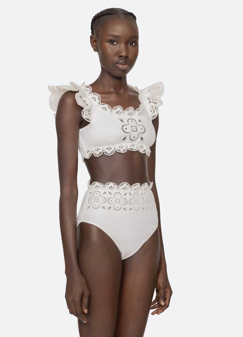 white-babette bikini top-three quarter view - 11