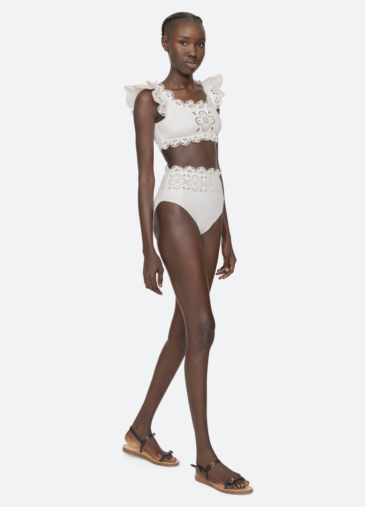 white-babette bikini top-full body view - 13