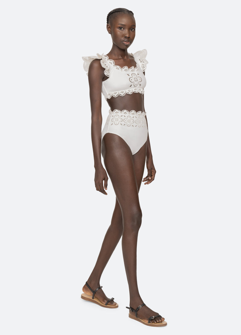 white-babette bikini top-full body view - 13