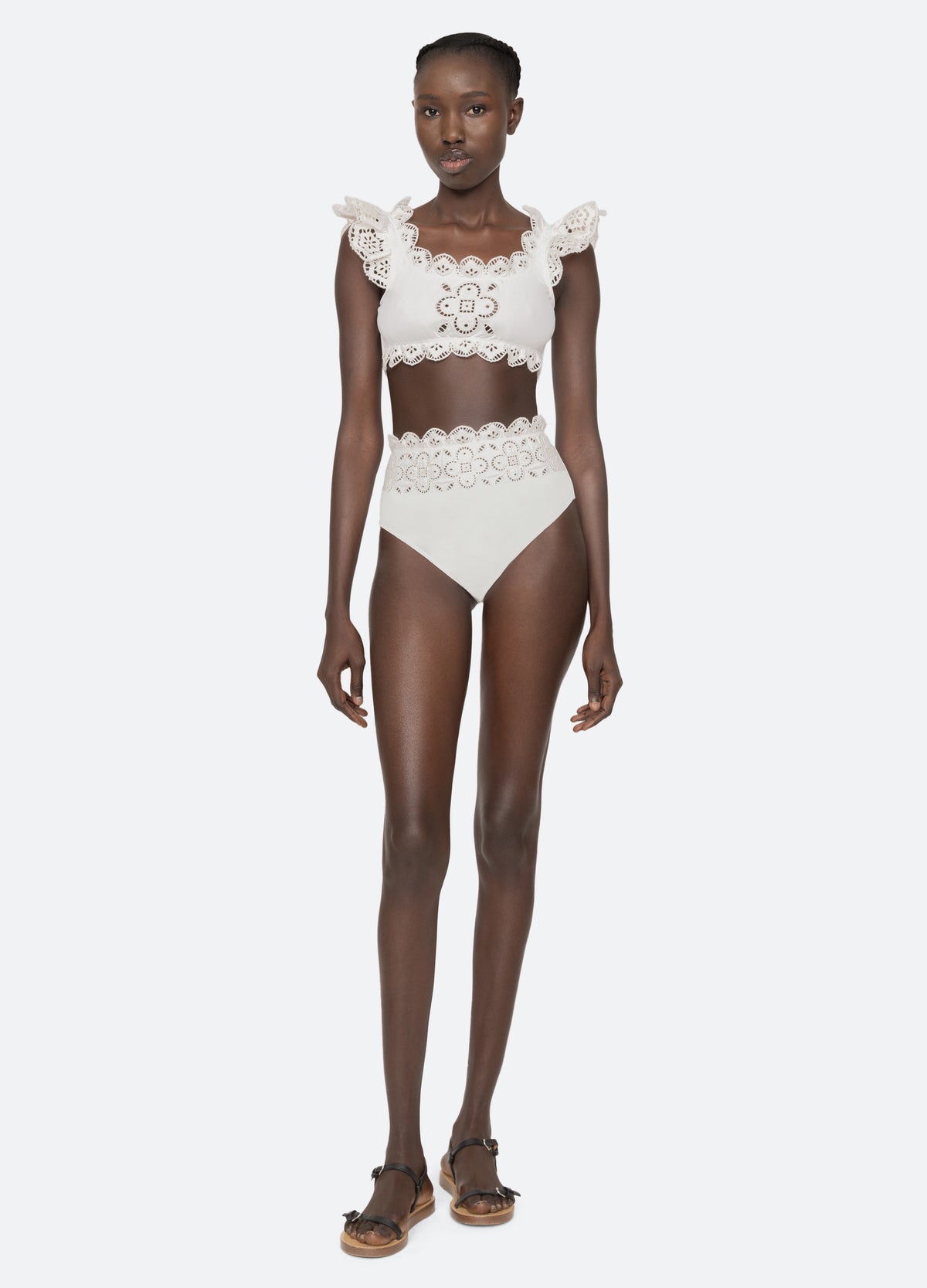 white-babette bikini bottom-full body view - 13