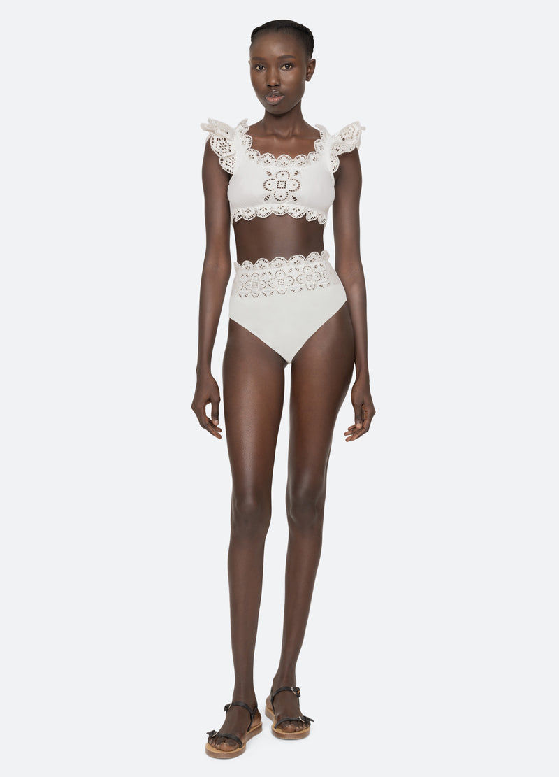 white-babette bikini bottom-full body view - 13