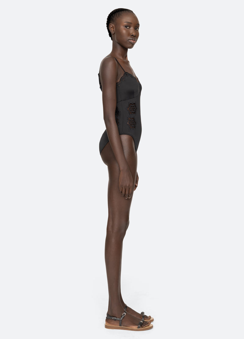 black-babette one piece-side view - 4