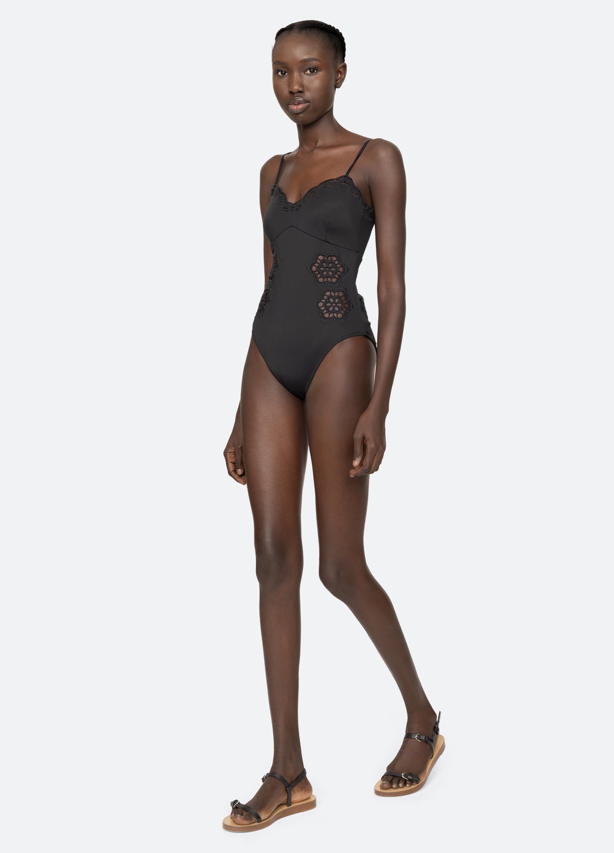 black-babette one piece-walking view - 6
