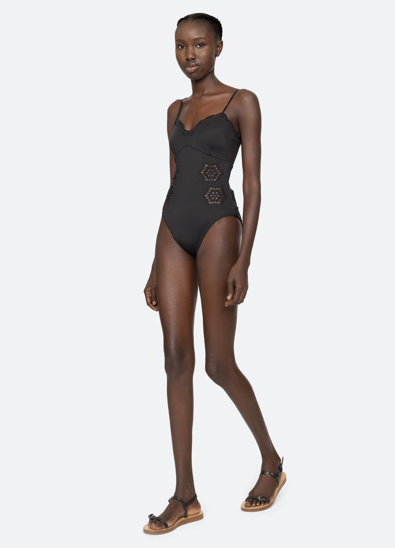 black-babette one piece-walking view - 6