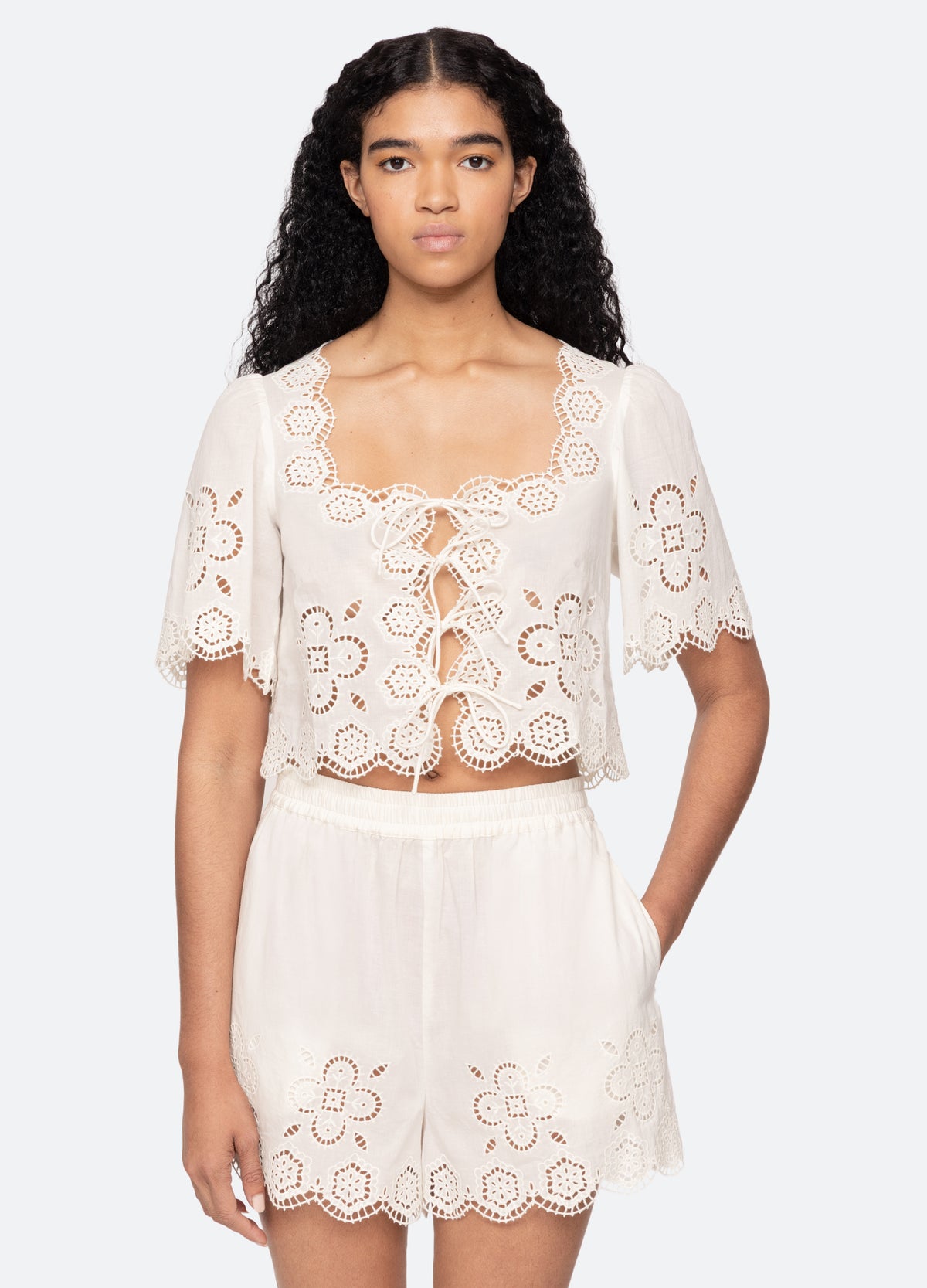 white-babette top-front view