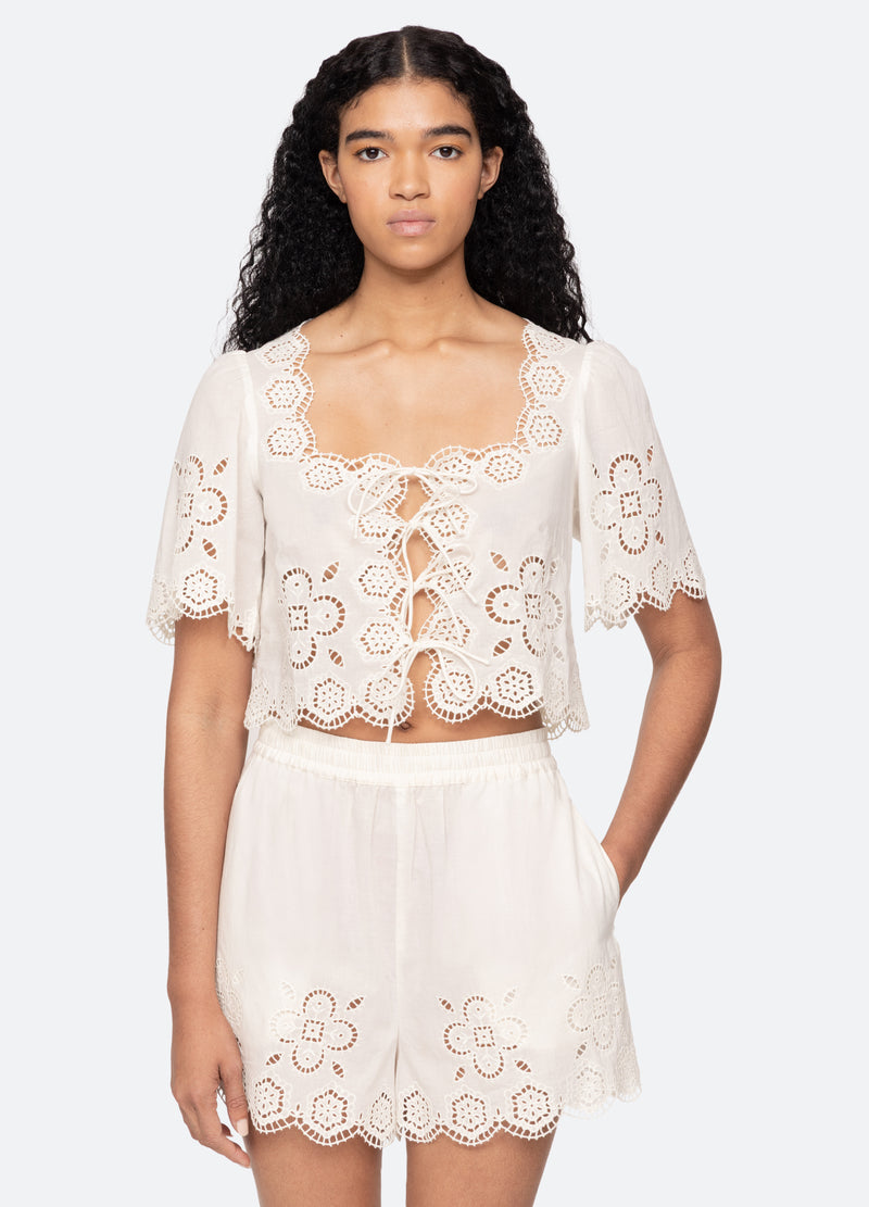 white-babette top-front view - 1