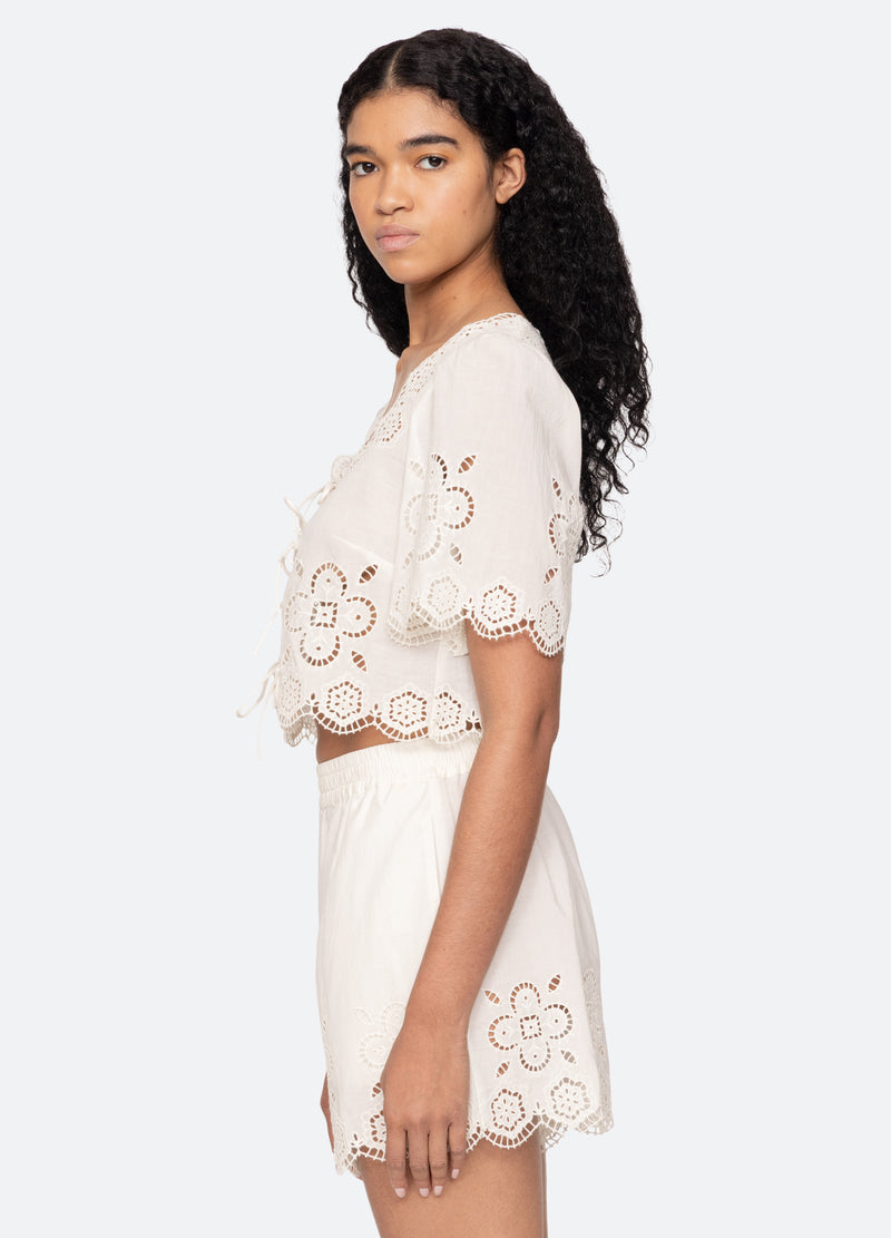 white-babette top-side view - 3