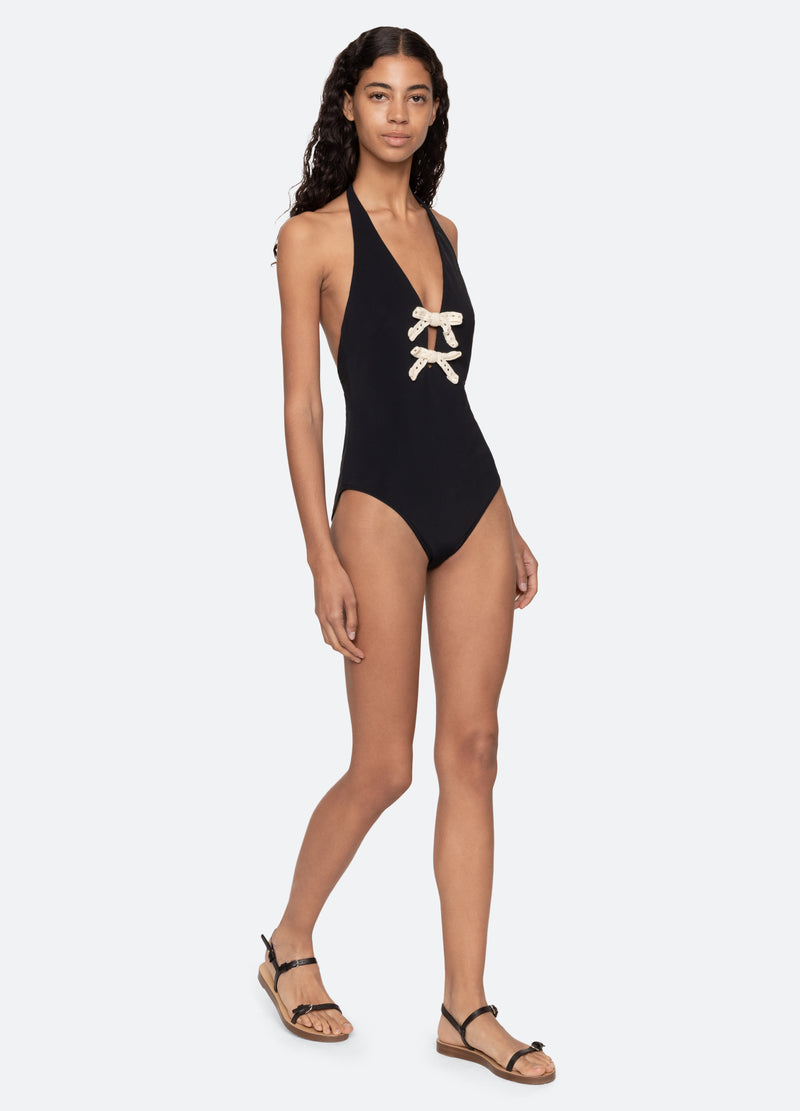 black-kendall one piece-walking view - 6