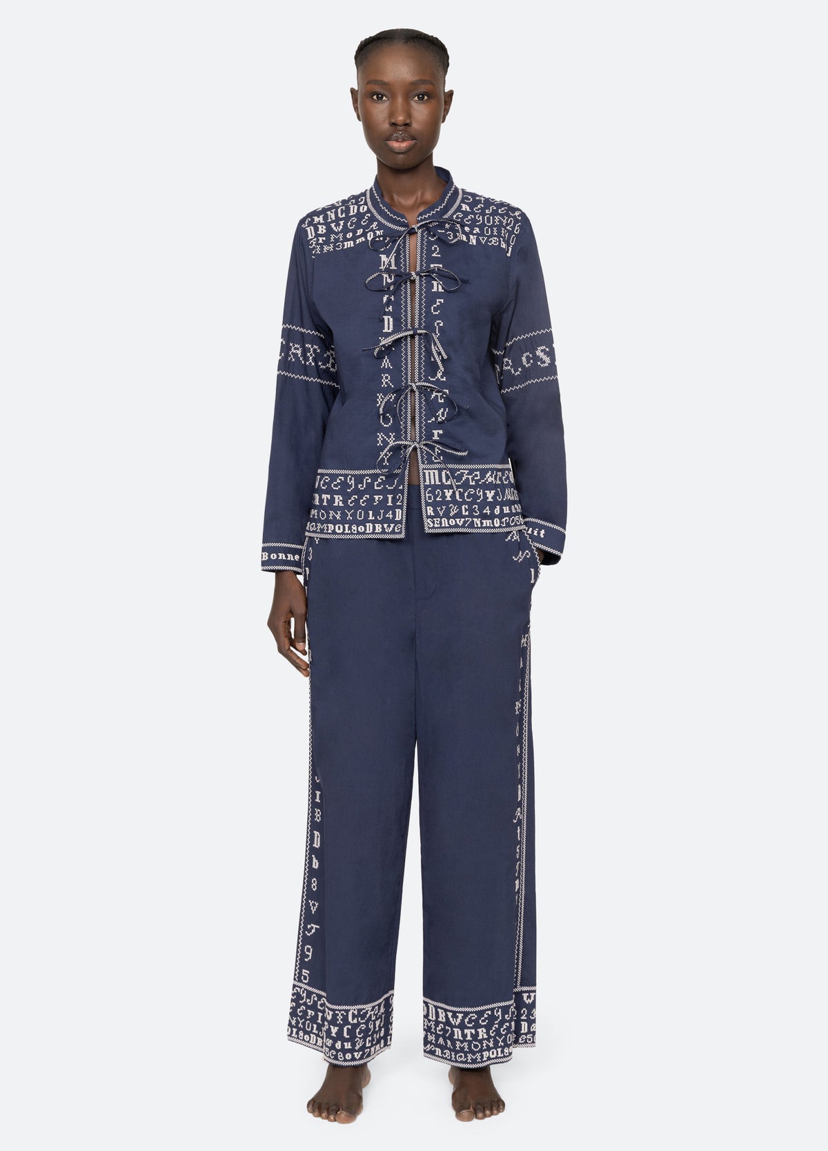 navy-kit pj set-front view - 12