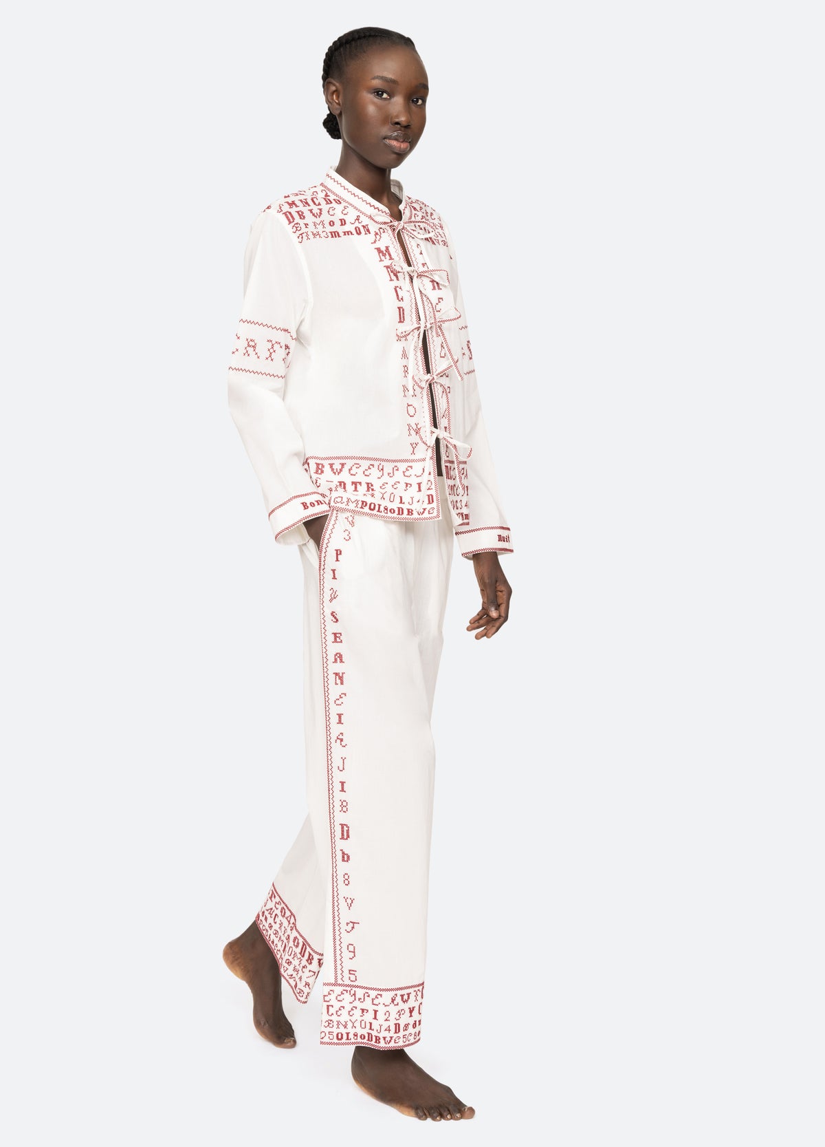 white-kit pj set-walking view