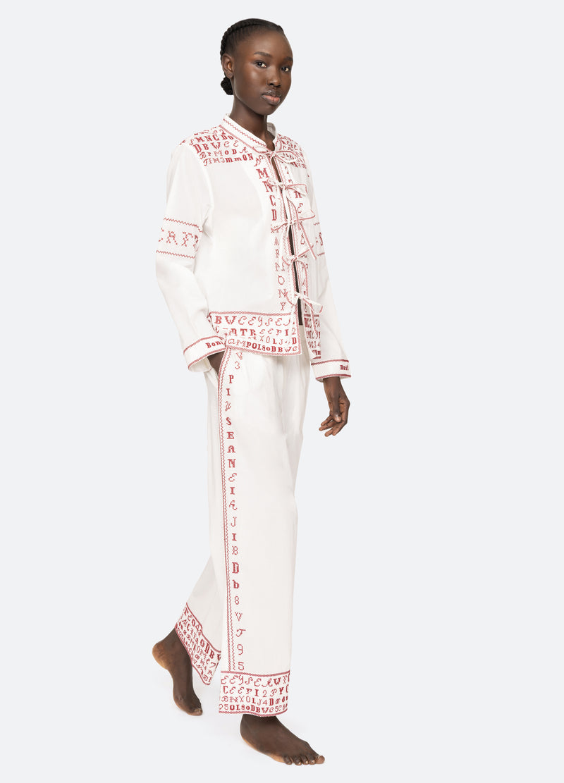 white-kit pj set-walking view - 1