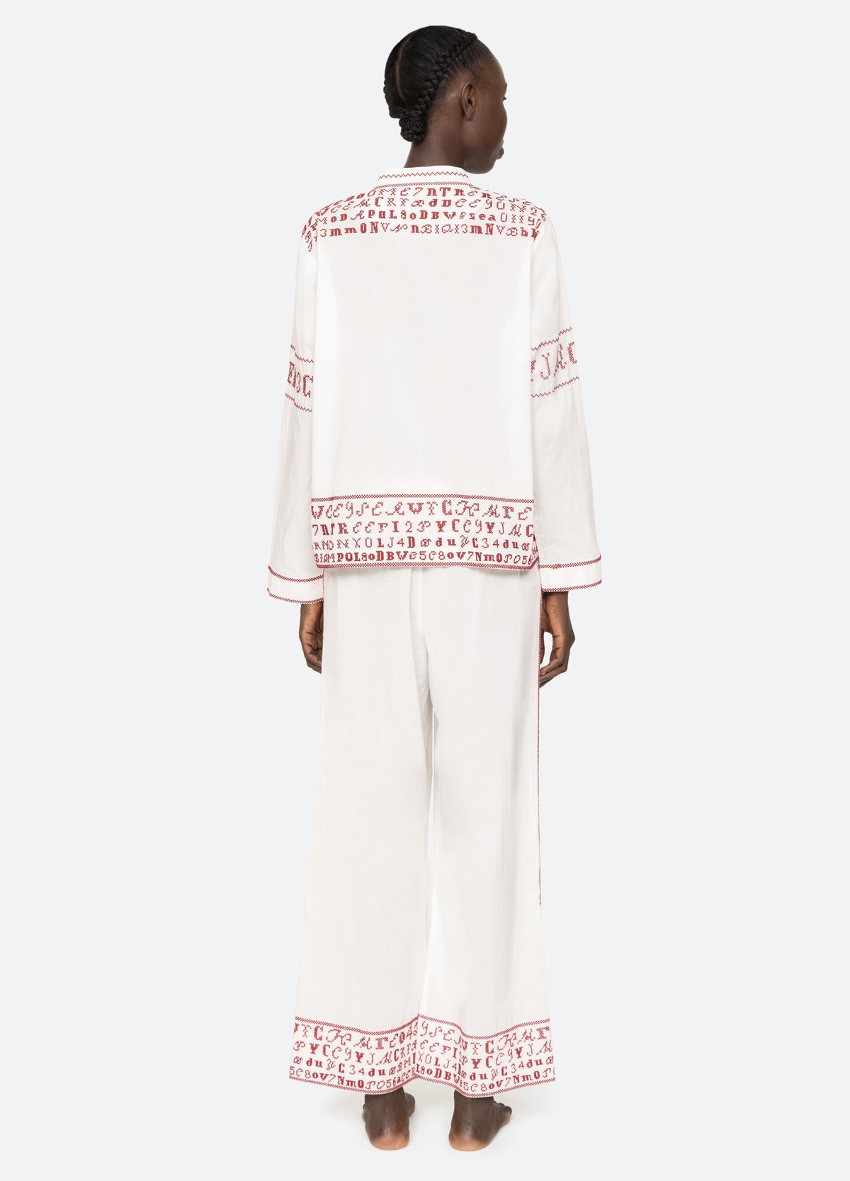 white-kit pj set-back view - 3