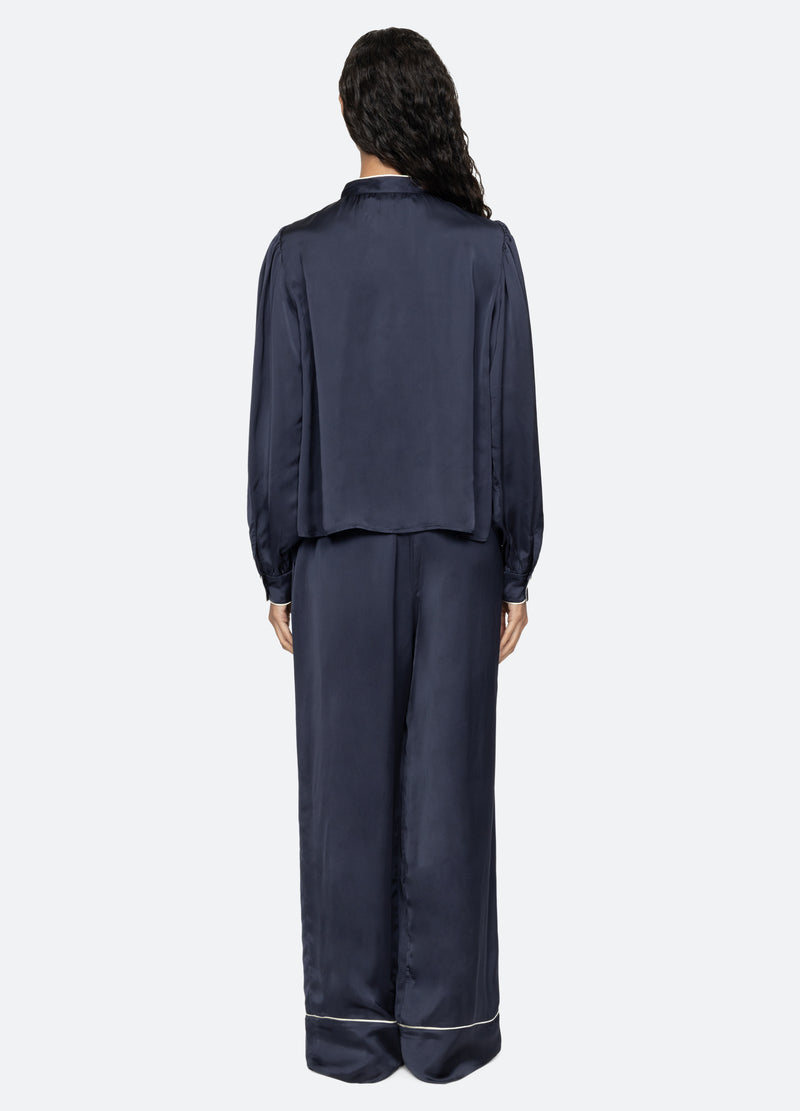 navy-marceline pj set-back view - 3