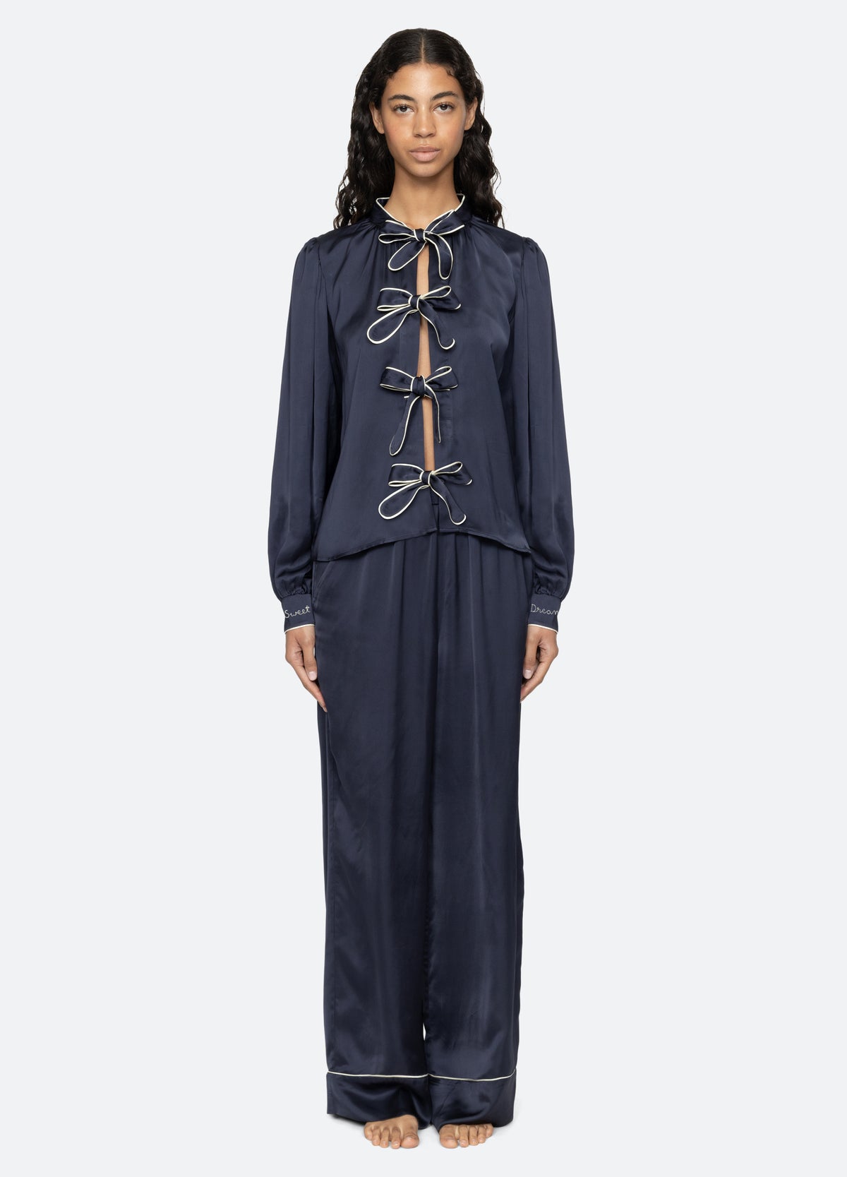 navy-marceline pj set-front view 2 - 7