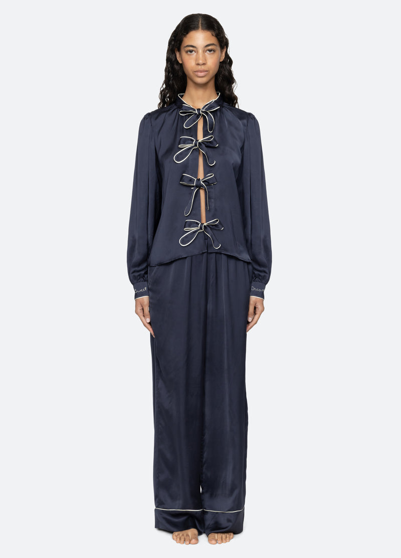 navy-marceline pj set-front view 2 - 7