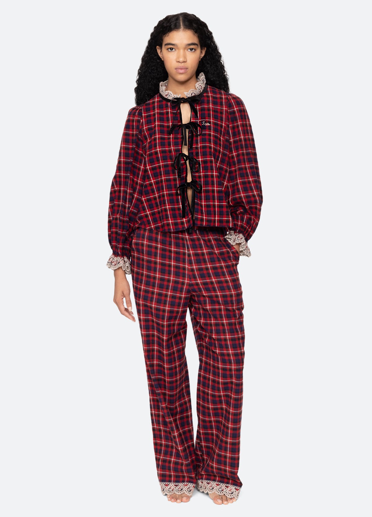 red-zahara pj set-front view 2 - 7