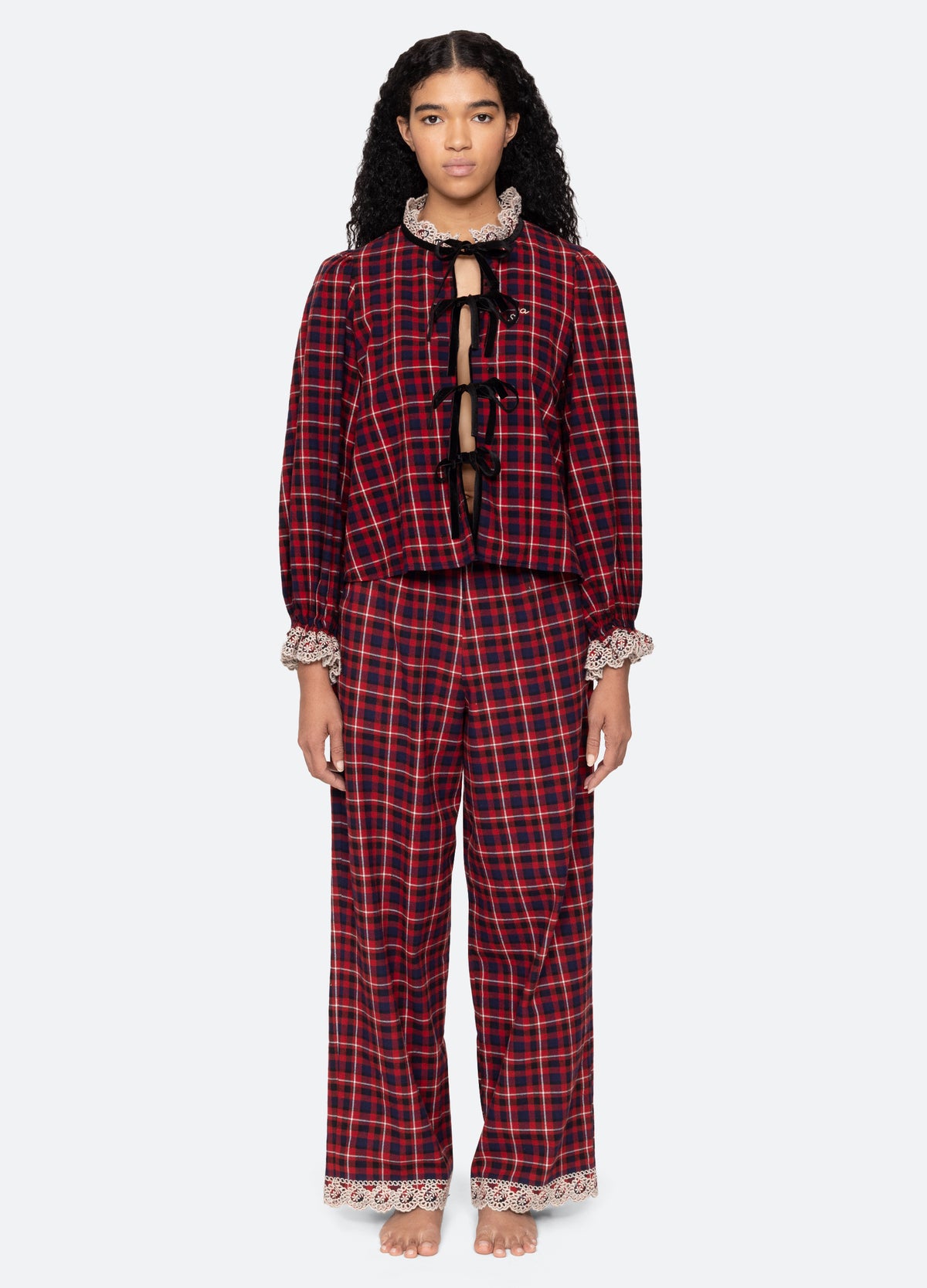 red-zahara pj set-front view 3 - 3