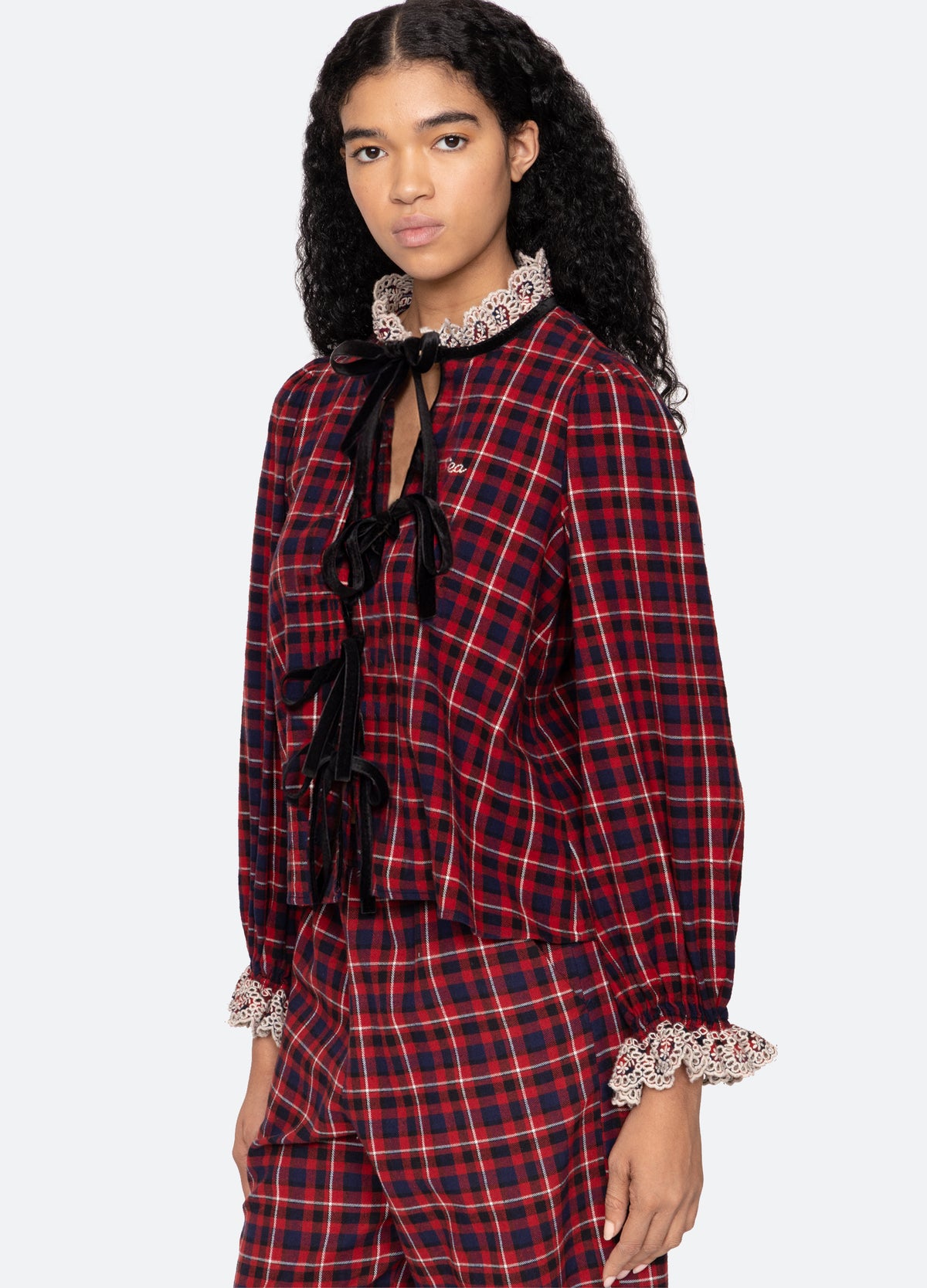 red-zahara pj set-detail view - 8